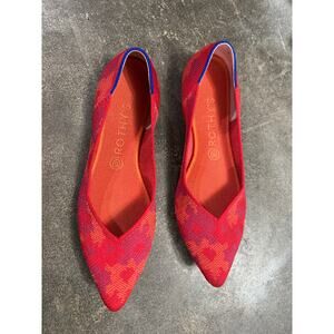 Rothys The Point Womens Ballet Flats Red Camouflage Slip On Loafer Comfort US10W